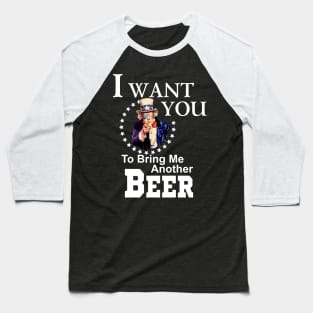 Uncle Sam Beer Me 4th of July Patriotic American Glasses Baseball T-Shirt